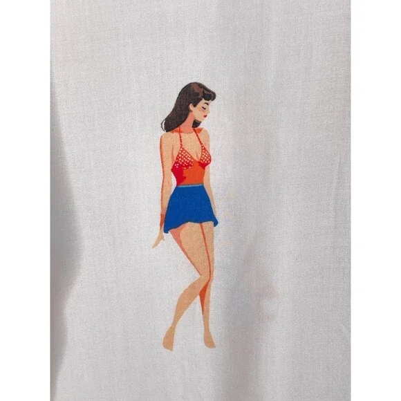 Jane & Delancey Shirt Womens XL Novelty Retro Beach Girls Bathing Suits NWT - Picture 9 of 15
